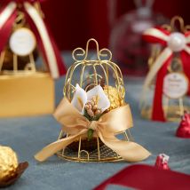 Hochzeits-Süßigkeitenbox aus Weißblech, Vogelkäfig-Glocke, Geschenktüte mit Griffen, Schokoladen-Geschenkboxen, Verpackung, Geschenkbox, Partyzubehör