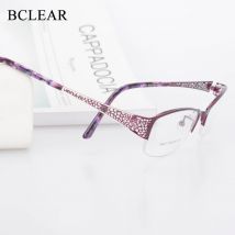 BCLEAR Elegant Half Rimless Eyeglasses Frame Optical Prescription Semi-Rim Glasses Spectacle Frame For Women's Eyewear Female
