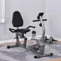HOMCOM statico bicicletta schermo LCD reclinato resistenza magnetica 8 livelli