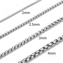2MM 2,5MM 3MM Box Ketten Edelstahl Halskette DIY Lange Halsketten Schmuck für Frauen Männer Aussage 45CM-75CM