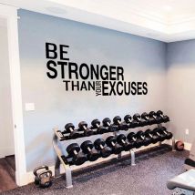 Gym Be Stronger Than Your Excuses Wandaufkleber, Workout, Übung, Fitness, inspirierend, Qutoe, Wandaufkleber, Vinyl, Crossfit-Dekor