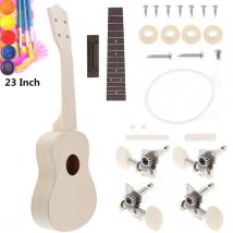 23-Zoll-Ukulele-DIY-Kit-Set, Palisander-Griffbrett, hawaiianische Gitarre, Anfänger, Musikinstrument, Teile für Handarbeit, Malerei