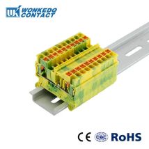 PT2.5-PE Alimentazione a terra push-in attraverso terra protettiva Connettore elettrico a 2,5 fili Morsettiera su guida Din PT 2.5-PE