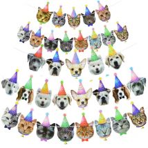 Cartoon Animals Cute Dog Cat Bunting Banner Flags Kids Favor Baby Shower Birthday Party Decorations Supplies Paper Garlands 1pcs