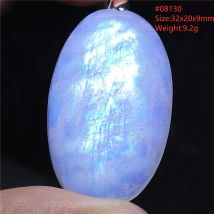 Natürliches blaues Licht Mondstein ovale Anhänger Halskette Mondstein Frauen Wasser tropfen Halskette Sterling Silber Kristall aaaaa