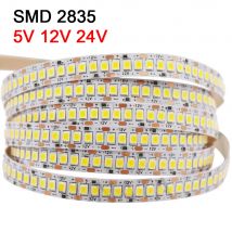 5V 12V 24V 2835 Led Strip 5m 300/600/2400 Pixels Led Tape SMD 3528 Fiexible Light Bar Strips Under Cabinet Lighting Backlight