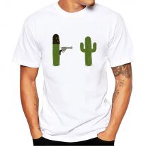 Kaktus Lustige Männer Kragen T Shirt Grundlegende Casual T-shirt Männer Kurzarm T-shirt Männer Lustige Tumblr Grafik Elastische T-shirt