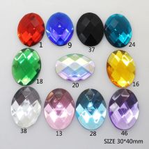 Große 20 teile/los Großhandel Preis 30*40 MM Oval Hochzeit Kleid Strass Acryl Diy Kleber-Auf Kunststoff Taste zubehör