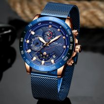Mode Herren Uhren Top-marke Luxus Armbanduhr Quarzuhr Blau Uhr Männer Wasserdichte Sport Chronograph Relogio Masculino