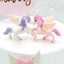 Unicor Cake Topper Miniatur Pegasus Regenbogen Figur Mädchen Frau Engel Flügel Geburtstags feier