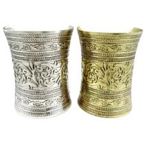 Bracciale largo in lega vintage per donna uomo Braccialetti etnici tibetani zingari a braccio grande Accessori per gioielli turchi indiani afghani