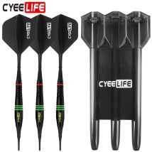 CyeeLife 18 g Darts mit weicher Spitze und Etui, professionelles Kunststoff-Dart-Set mit neuen einteiligen Flügeln, nicht leicht zu brechen