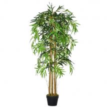 Outsunny Bambú Artificial con Maceta Planta de Hojas Realistas Decorativa