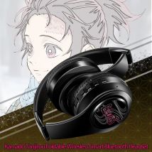 HOT Japan Anime Headphone Demon Slayer Kimetsu Kamado Tanjirou Bluetooth Headset V5.0 Cosplay 2D Fold Stereo Wireless Earphone