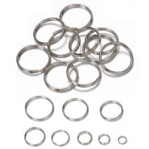 50pcs Key Holder Open Jump Rings Split Rings Double Loops Circle 6mm-20mm for DIY Jewelry Making Keychain Connector Accessories