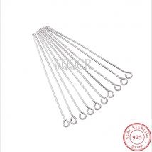 100pcs Real Pure Solid 925 Sterling Silver Needle Pins for DIY Jewelry Making Findings Earring Necklace Connector Part Base