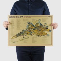 Aircraft Structural Design Drawing Vintage Poster Retro Wall Art Room Decor Painting Stickers Kraft Paper Posters Wall Sticker