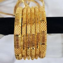 Wando 6 stücke Äthiopischen Schmuck Gold Farbe Armreifen Für Frauen Mädchen Dubai Gold Armreifen Für Afrikanische Armbänder Frauen Geschenke b141