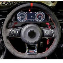 CARDAK Coprivolante per auto in pelle scamosciata personalizzata per Volkswagen VW Golf 7 GTI Golf R MK7 VW Polo GTI Scirocco 2015 2016