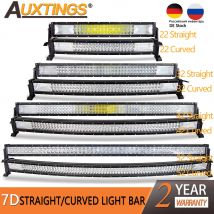 Auxtings 7D Barra luminosa a LED diritta/curva 22 "32" 42 "52" Luce da lavoro Tri-Fila 4x4 Camion ATV Tetto per auto Barra luminosa di guida fuoristrada