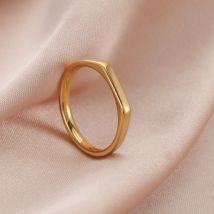 Cazador Stainless Steel Gold Color Minimalist Women's Ring Simple Classic Finger Rings Fashion Couple Wedding Jewelry Wholesale