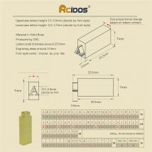 RCIDOS Folienprägung Messingbuchstaben, 23,5 mm Dicke, 307 Stück/Set, Preis nur Buchstaben, Box