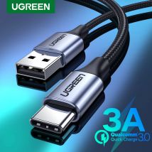 Ugreen Cavo USB A a Tipo C 0,25 m 0,5 m 1 m 2 m 3 m intrecciato per Apple iPhone 15 Telefono cellulare Android USB C ricarica dati Carplay QC