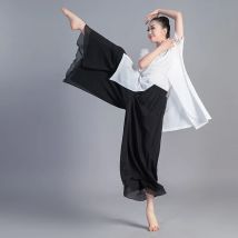 Frauen Tanzen Hose Für Frauen Klassische Tanz Modern Dance Chinese Folk Dance Praxis Lose Hose Lange Chiffon Breite Bein Hosen