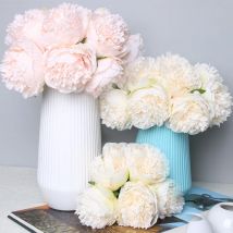 5-Kopf-Blumenstrauß, künstliche gefälschte Pfingstrosen, Federn, Blumen, Seidenblumen, Blätter, Zuhause, Büro, Hochzeit, Zuhause, Party, Festival, Bar, Dekoration