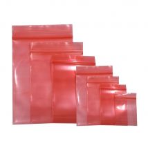 AWEPK 100PCS PE Self Seal Red ESD Shielding Antistatic Bag Zip Lock Bags Anti Static Package Pouches for Electronic Storage