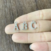 JunKang Alloy Random Mixed Batch Mini 26 Letter Pendant DIY Beaded Bracelet Necklace Jewelry Amulet Connector Making Discovery