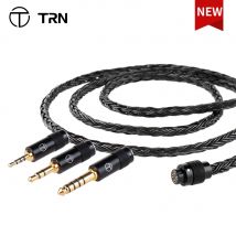 TRN T2 Pro 16 Core Earphones Silver Plated HIFI Upgrade Cable GrayBlackMMCX/2Pin Connector For TRN VX pro TA2 V90 TA1 ZSX TA2