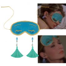 Audrey Stil Frühstück zu TF Cosplay Holly Golightly Schlaf Maske Mit Quasten Ohrstöpsel Wimpern Party Requisiten Für Valentinstag