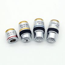Hochwertiges Mikroskop-Objektiv 4X 10X 40X 100X Biologische Mikroskop-Objektive Objektiv Achromatische Linse Zubehör