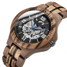 Mode Casual Sandale Holz Mechanische Uhr Männer Top Marke Luxus Natürliche Holz Automatische