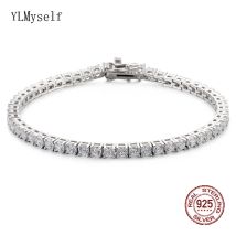 YLMyself Tennis-Armband für Damen, 925er Sterlingsilber, 3 mm, 5A, CZ, klassische Hochzeit, Brautschmuck, Geschenk