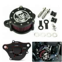Sistema di filtraggio aspirazione filtro aria moto stile cranio in alluminio per Harley Sportster XL 883 1200 1988-2021