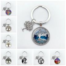 2020 FashionBaum des Lebens Schlüsselanhänger Vintage handgemachte Kunst Schlüsselanhänger Schlüsselanhänger Party Geschenk Baum des Lebens Schmuck