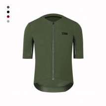 SPEXCEL 2021 Nuovo tessuto Coldback UPF 50+ Pro Aero Maglie da ciclismo a manica corta Senza cuciture Design senza colletto Tasca con cerniera verde