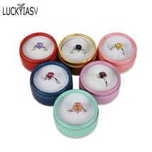 Großhandel 24 teile/los Multi-farbe Bogen Kleine Runde Ring Box Stud Ohrringe Schmuck Box Geschenk Box Für Ring Display schmuck Ohrring Box