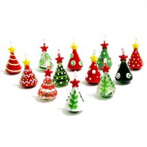 Mini handgemachte Glas Weihnachtsbaum Kunst Figuren Ornamente bunte hochwertige süße Anhänger Weihnachten hängen Dekor Charm Zubehör