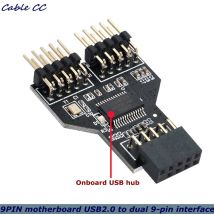 Motherboard USB 9Pin Schnittstellenanschluss Splitter 1 auf 2 Erweiterungsadapter 9-poliger USB HUB USB 2.0-Anschluss für RGB Bluetooth