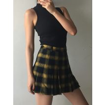 Summer Y2K Saia 2024 Harajuku Goth Women's Fashion Skirt Cute Pleated Skirt Punk Gothic High Waist Female Plaid Mini Skirts