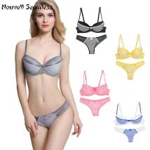 Nouvelle Seamless  Pink bra sujetador transparente panties and bra set underwear set women Japanese fashion conjunto