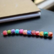 20pcs/Lot 7mm Double ColoredArtificial Coral Tulips Flower Beads Pink&White Color Cabochon Fashion Beads for DIY Jewelry making