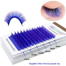 2021 New Color False Eyelashes Thickness (0.07/0.1mm) Natural Extension Soft Makeup Factory Wholesale Sapphire Blue Purple Mix