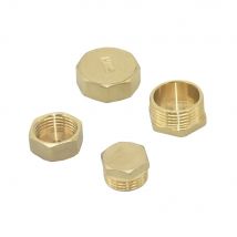 Messing 1/2 3/4 Zoll Gewinde Stecker Ende Lock Mutter Wasser Stop Stecker Wasser Dichtung Rohr Ende