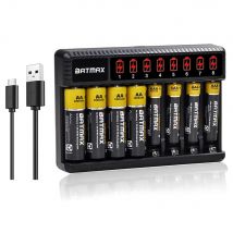 1,2 V NIMH AA-Batterie AA AAA-Akku + 8-Slots-Ladegerät für Taschenlampen, Fernbedienungen, Spielzeugbatterie