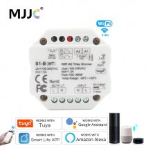 Tuya LED Dimmer 220V 110V 230V AC Traic Push Switch Smart Wifi Dimer for Bulb Light Lamp Work with Alexa Google Home S1-B-WT