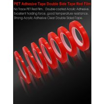 2/4/6/8/10/12mm x 25M PET Red Film Clear Double Sided Tape Heat Resistant Transparent Acrylic Tape for Phone LCD Screen Repair